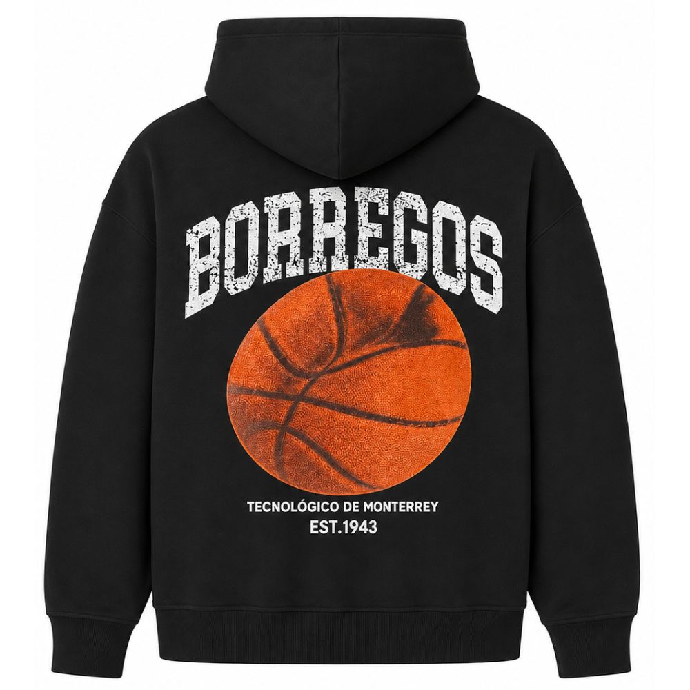 Sudadera Oversize BORREGOS Basketball Negro, Unisex