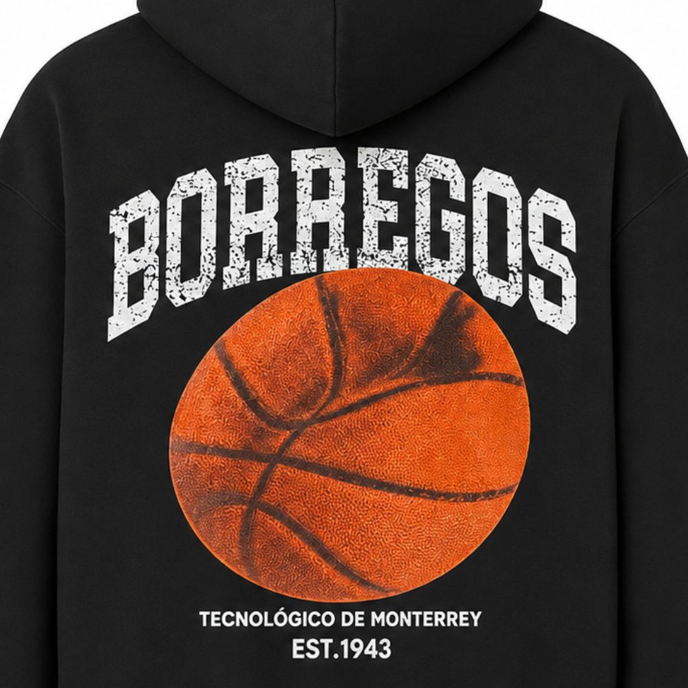 Sudadera Oversize BORREGOS Basketball Negro, Unisex