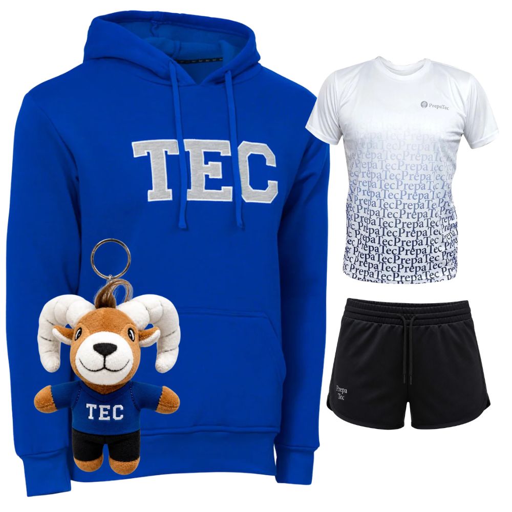 Kit Prepa TEC Sudadera TEC Azul + Short, Mujer