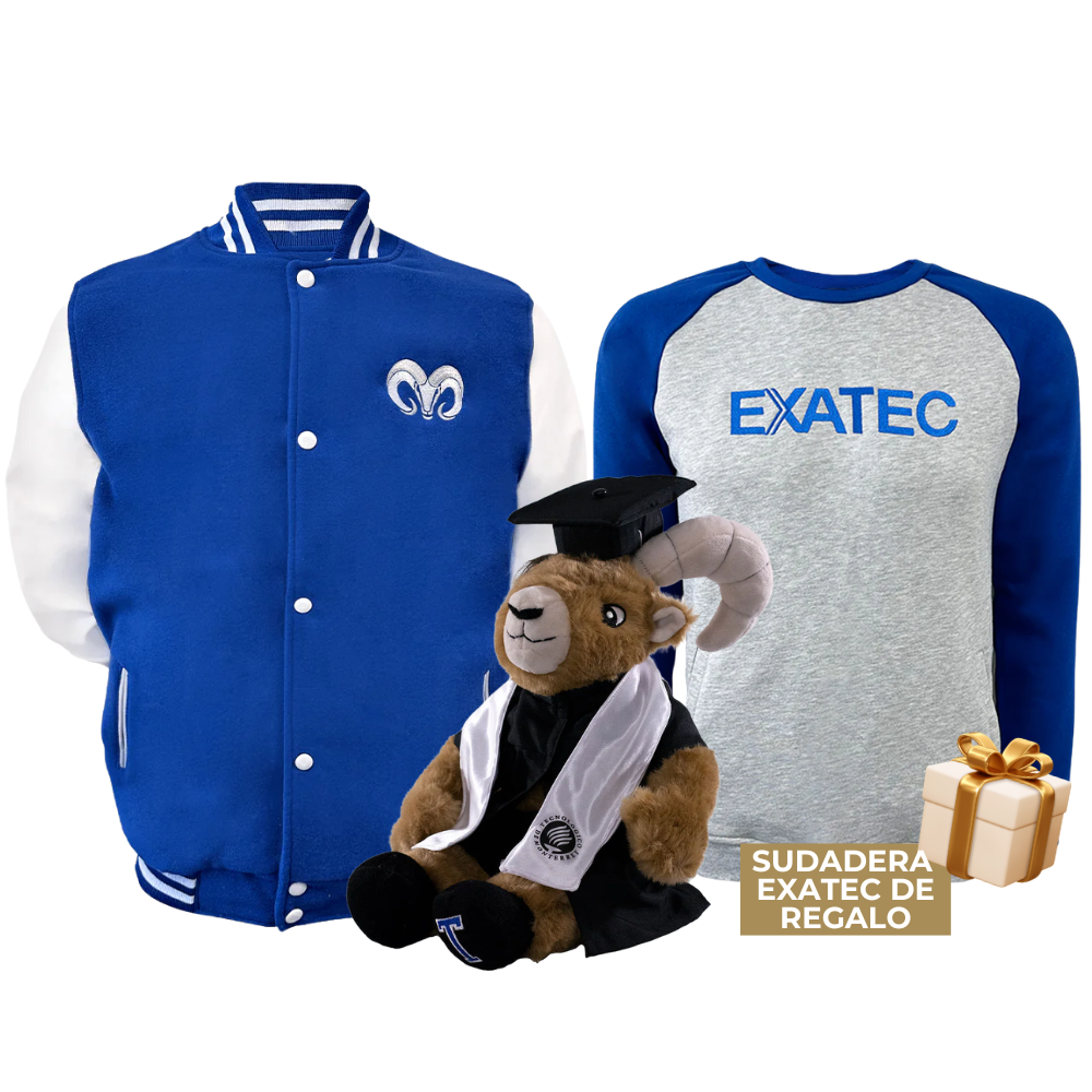 Kit Teus Prepa + Chamarra Universitaria Borregos Premium Azul Rey