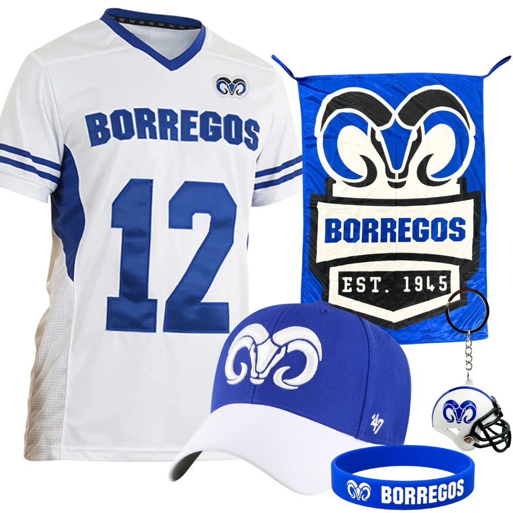 Kit Fan BORREGOS Gorra 47 + Jersey Oficial Visitante Con Número Blanco, Hombre