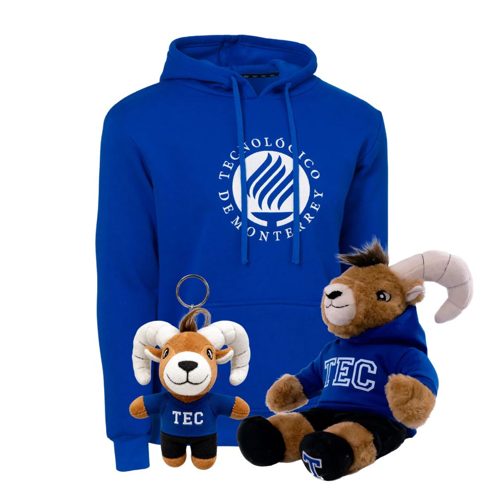 Kit Ready For TEC Sudadera Essential ANTORCHA Azul + Teus Hoodie + Teus Mini Llavero