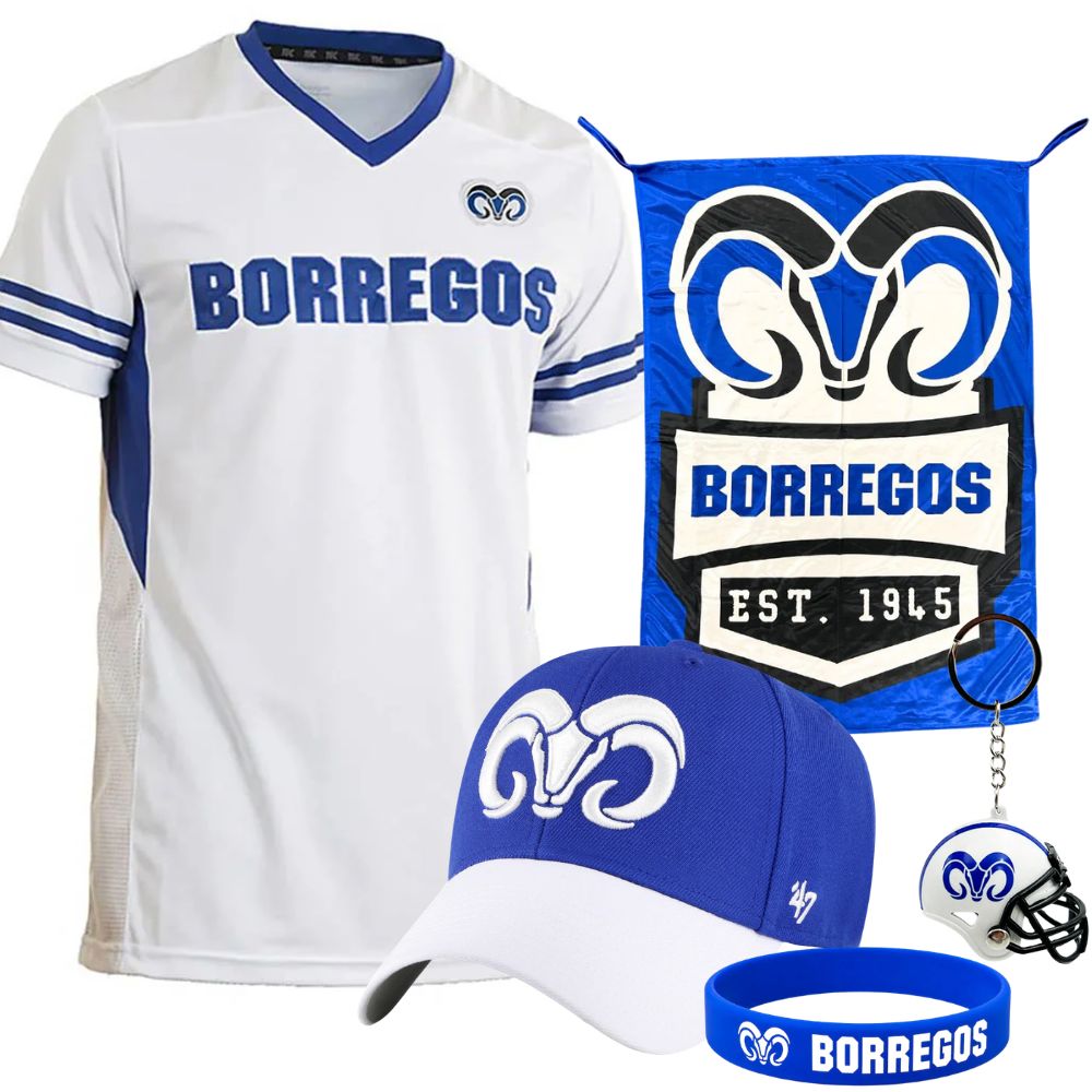 Kit Fan BORREGOS Gorra 47 + Jersey Oficial Visitante Sin Número Blanco, Hombre