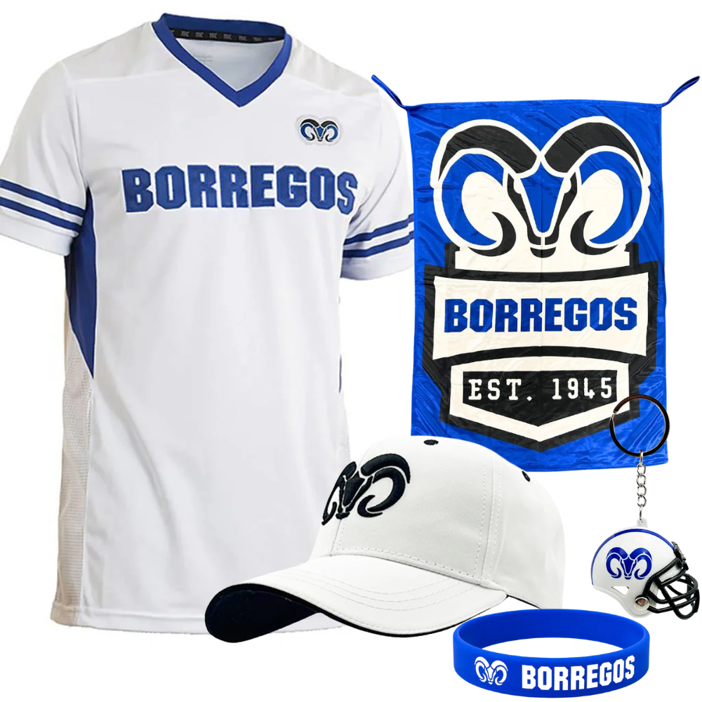 Kit Fan BORREGOS Jersey Oficial Visitante Sin Número Blanco, Hombre