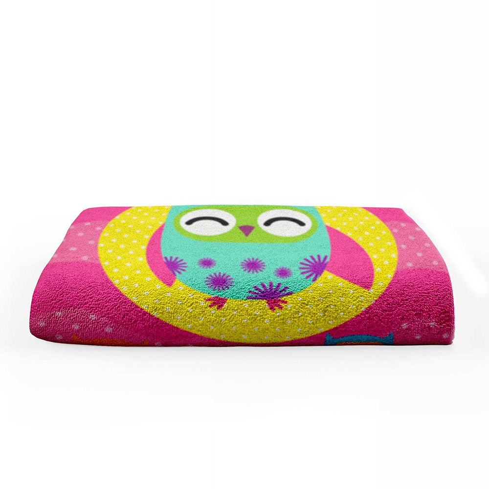 Toalla Grande Premium Para Baño Búhos Cute 75 x 147 cm