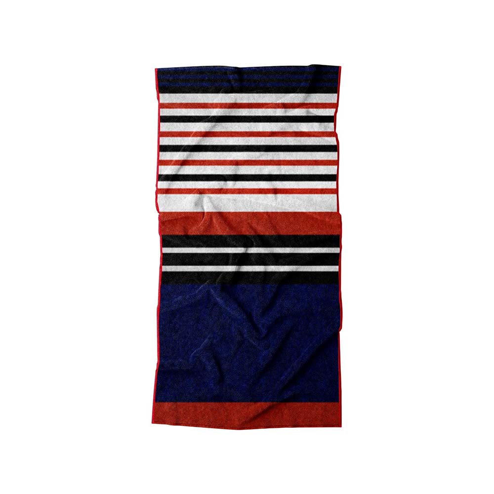Toalla Grande Premium Para Baño Rayado Azul Marino 75 x 147 cm