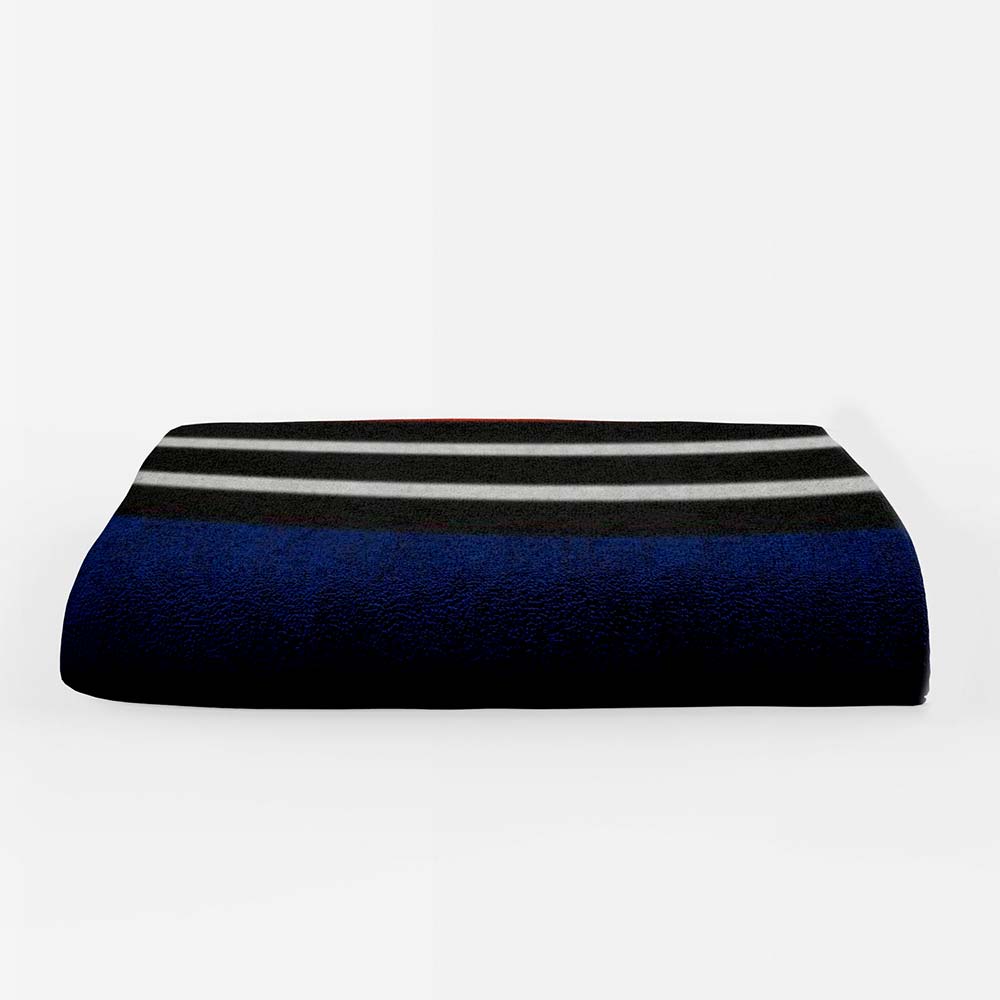 Toalla Grande Premium Para Baño Rayado Azul Marino 75 x 147 cm