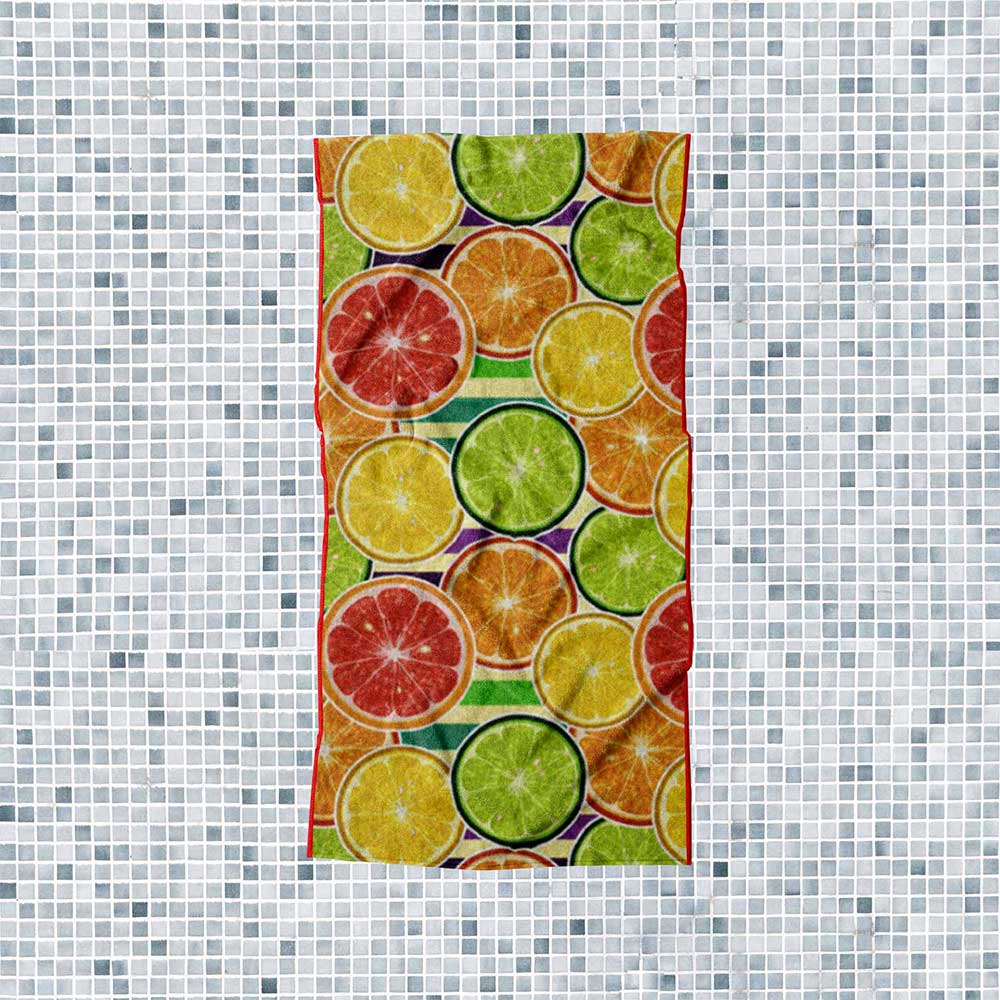 Toalla Grande Premium Para Baño Cítricos 75 x 147 cm
