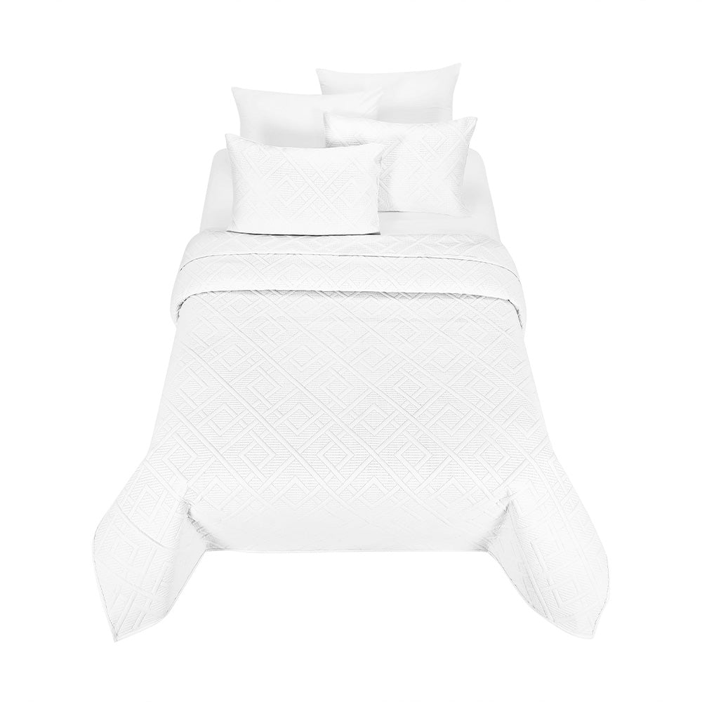 Colcha Diamante Matrimonial Blanco 1.90 x 2.25 mts