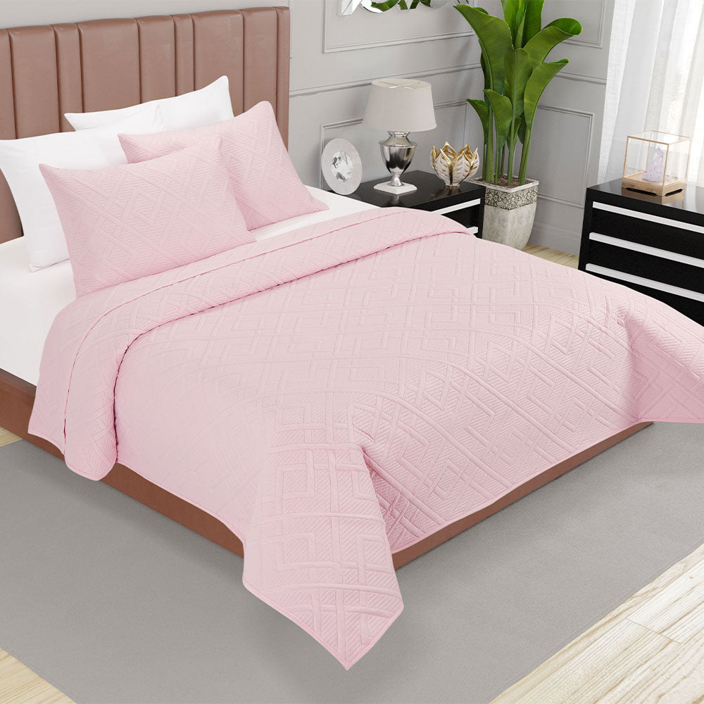 Colcha Diamante Matrimonial Rosa 1.90 x 2.25 mts