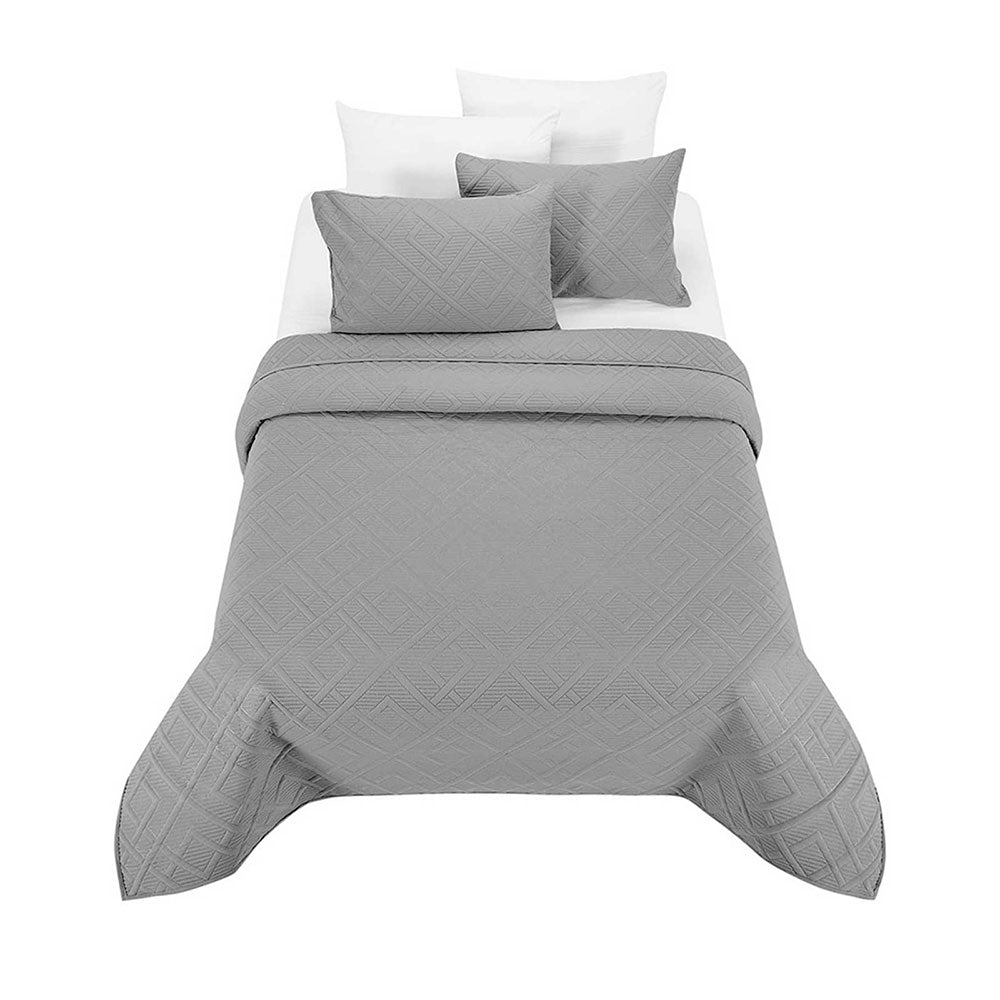 Colcha Diamante Matrimonial Gris 1.90 x 2.25 mts