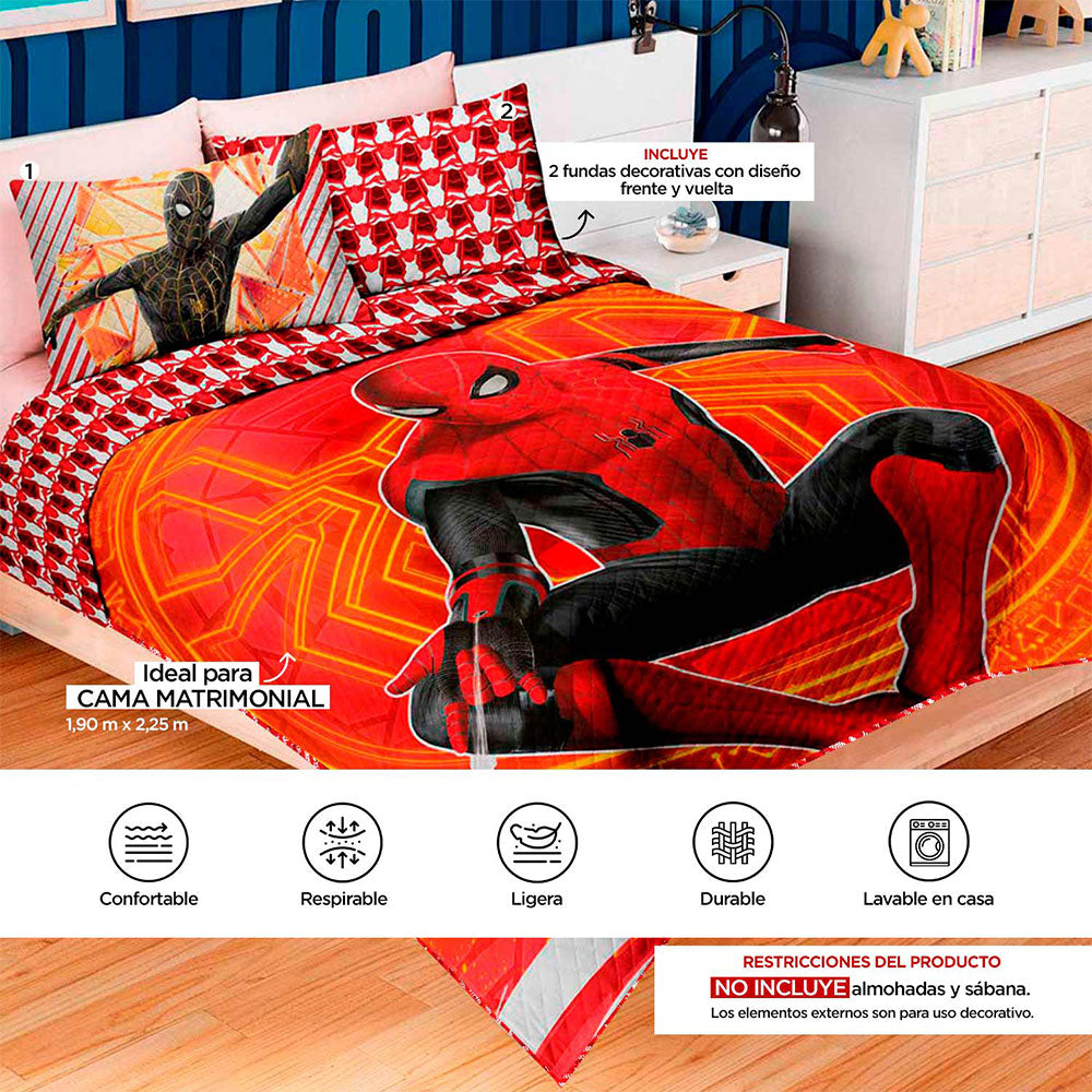 Edrecolcha Matrimonial 1.90 x 2.25 mts. Spider-Man