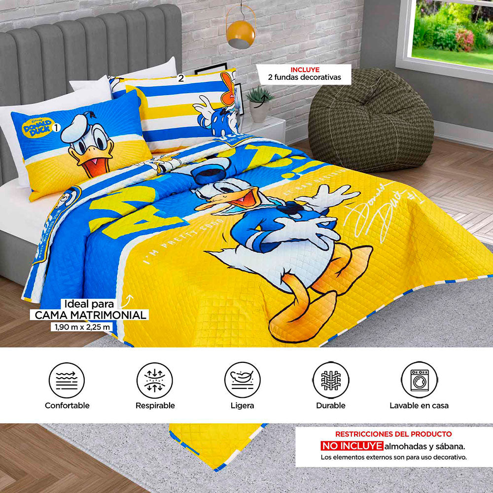 Edrecolcha Matrimonial 1.90 x 2.25 mts. Donald Duck