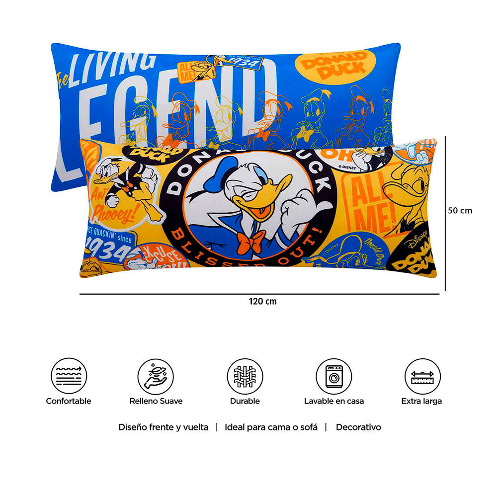 Almohada Súper jumbo 1.20 x .50 mts Donald Duck