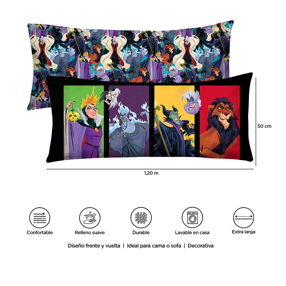 Almohada Súper jumbo 1.20 x .50 mts Villanos Disney