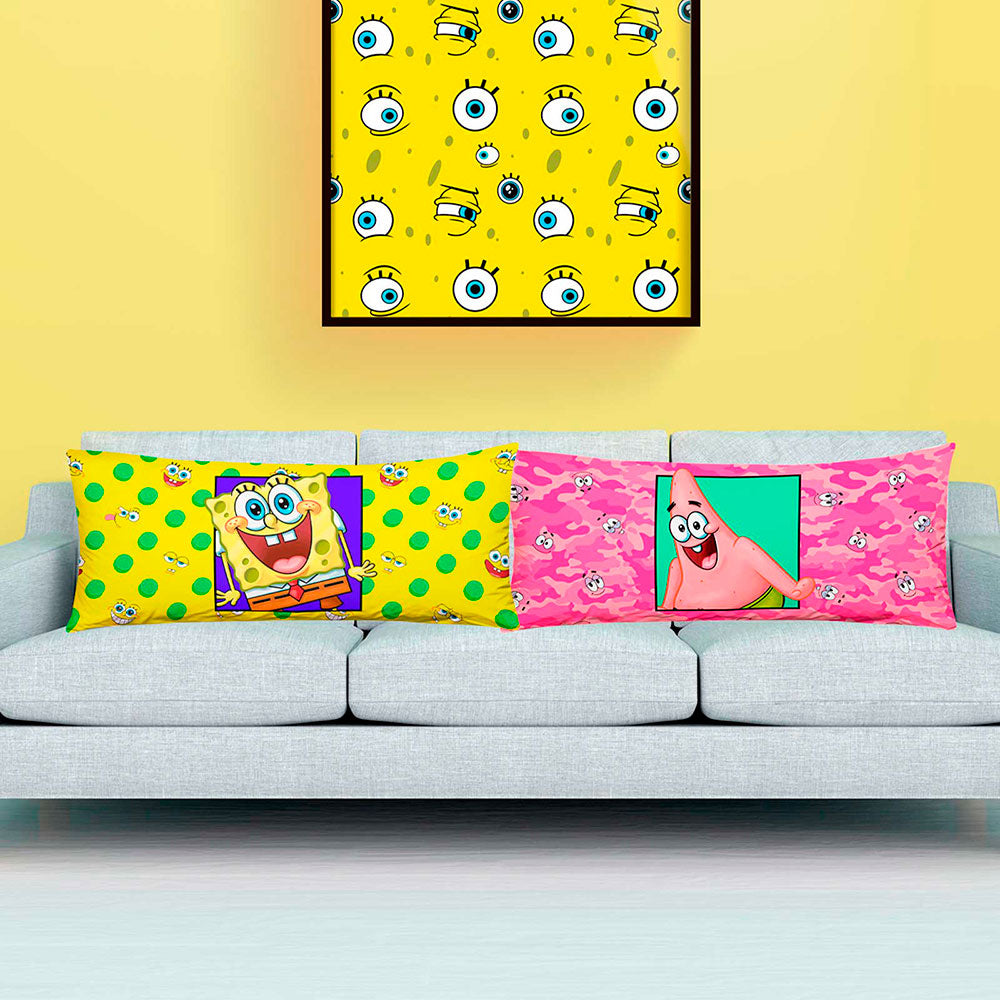 Almohada Súper jumbo 1.20 x .50 mts Bob Esponja