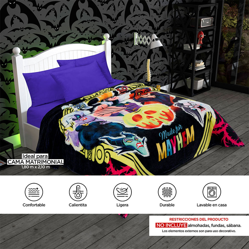 Cobertor Serenity Villanos Disney Matrimonial 1.80 x 2.10 mts.