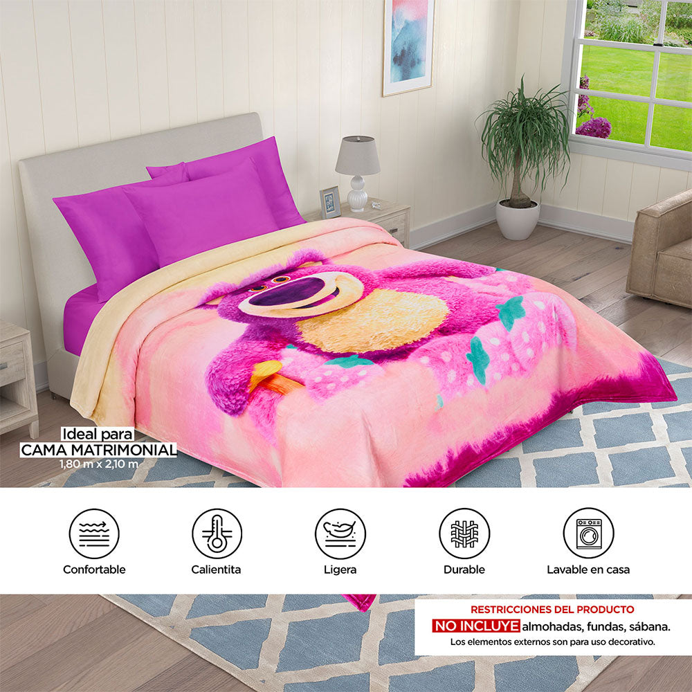 Cobertor Serenity Lotso Toy Story Matrimonial 1.80 x 2.10 mts.