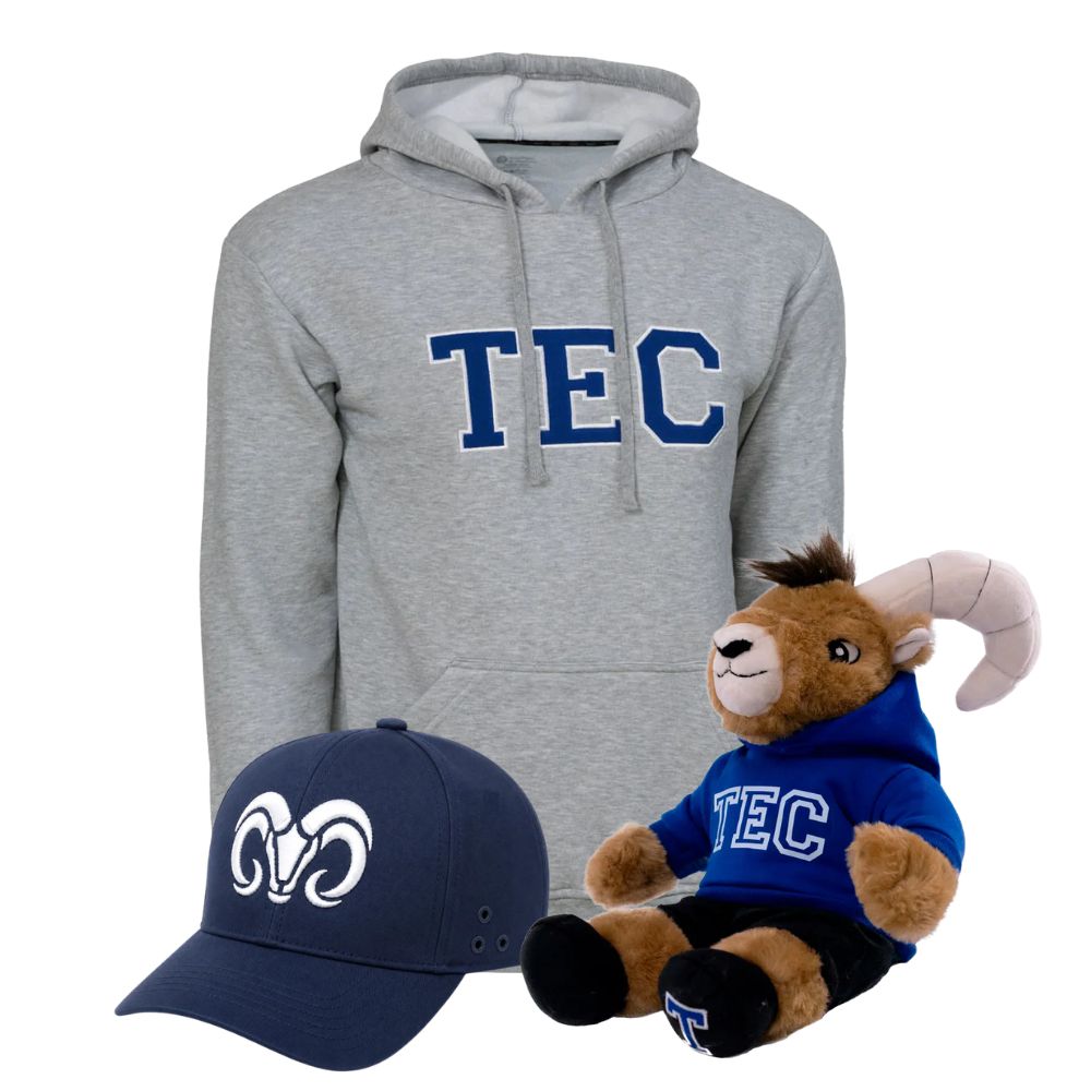 Kit Ready For TEC Sudadera Essential TEC gris + Teus Hoodie + Gorra Borregos