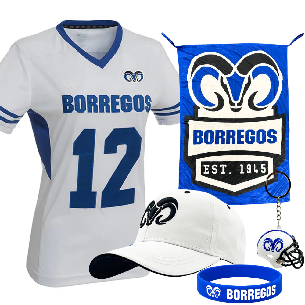 Kit Fan BORREGOS Jersey Oficial Visitante Con Número Blanco, Mujer