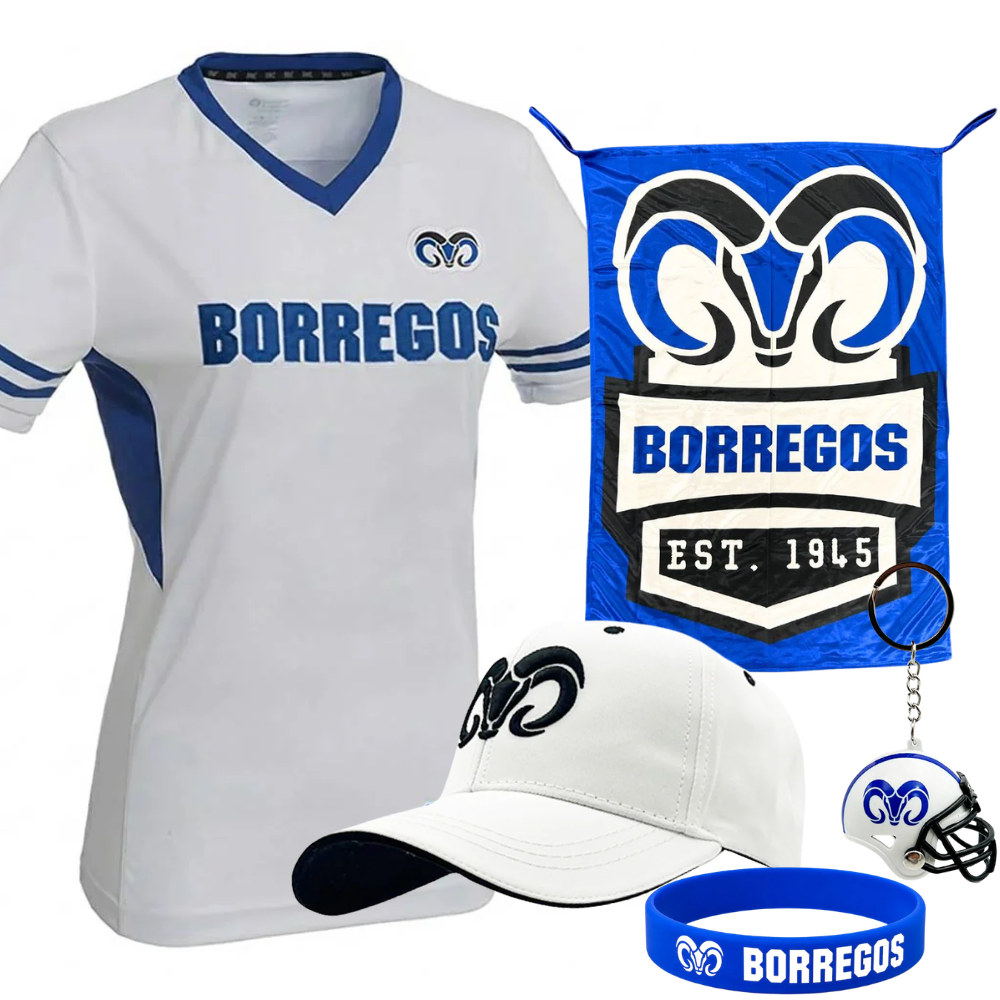 Kit Fan BORREGOS Jersey Oficial Visitante Sin Número Blanco, Mujer