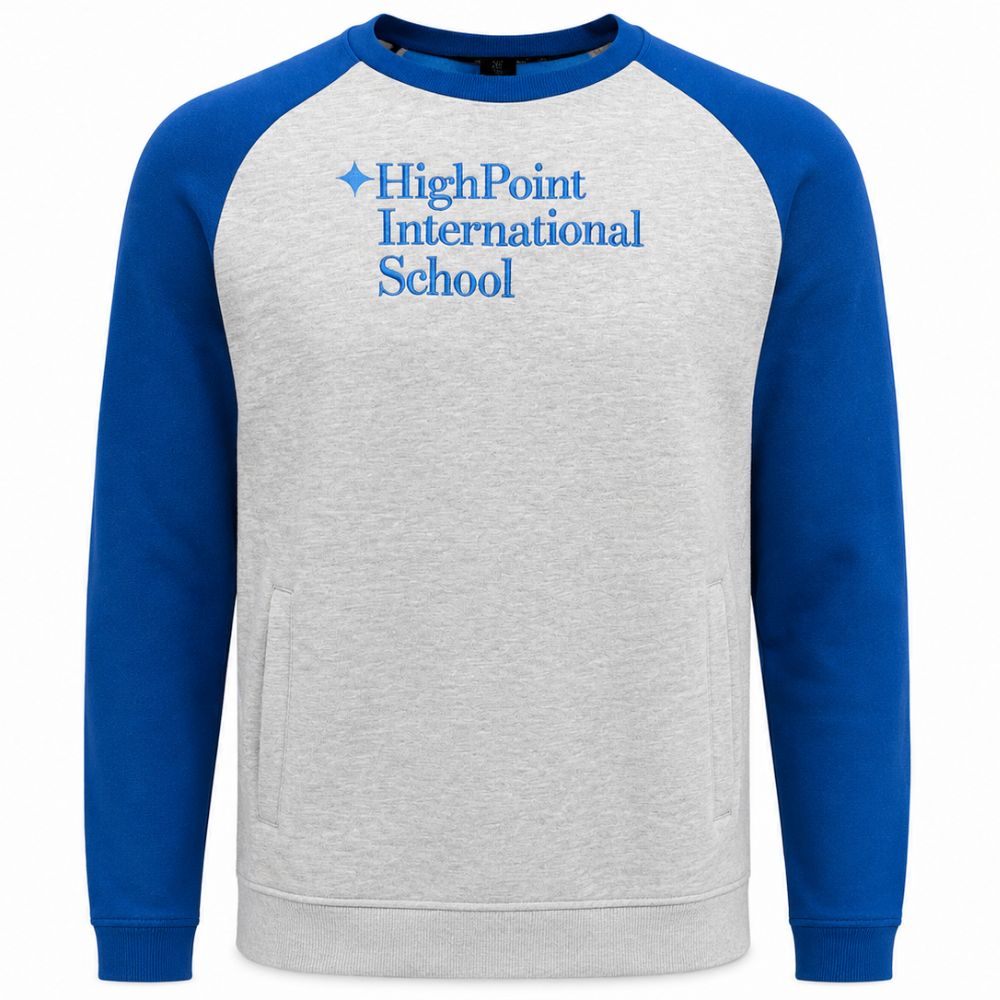 Sudadera Vintage HighPoint Gris/Mangas Azules, Unisex
