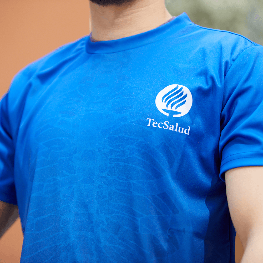 Playera deportiva Tec Salud Hombre azul