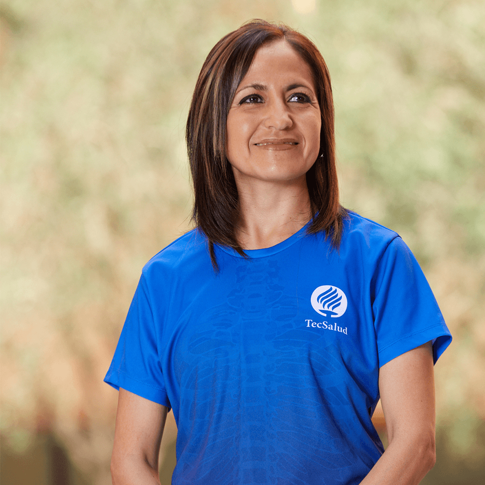 Playera deportiva Tec Salud Mujer azul