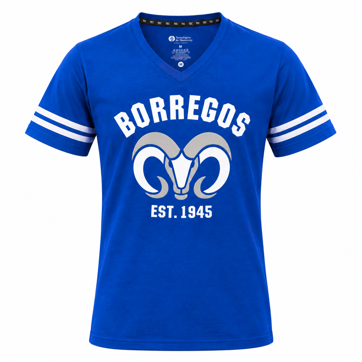 Playera Casual Borregos Doble Línea Azul Rey, Hombre