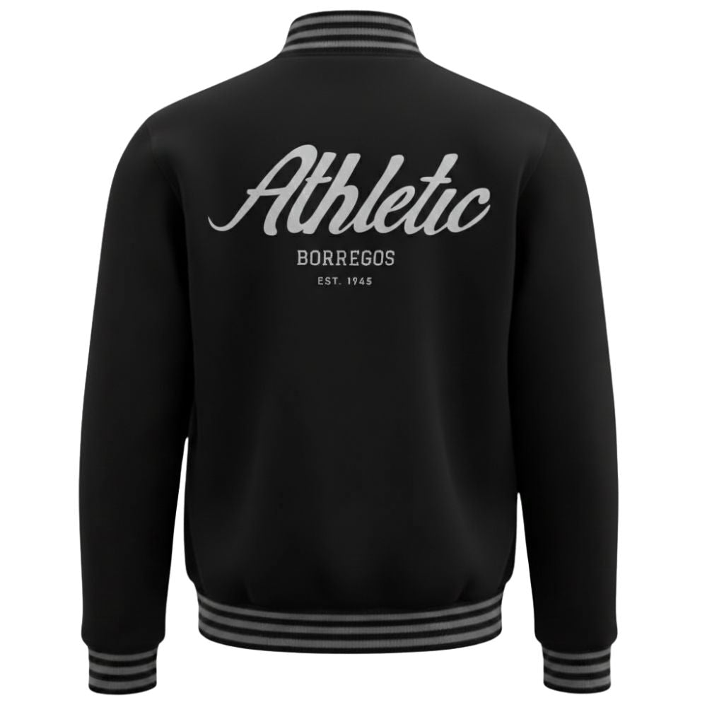 Chamarra Universitaria Varsity BORREGOS Negro, Unisex