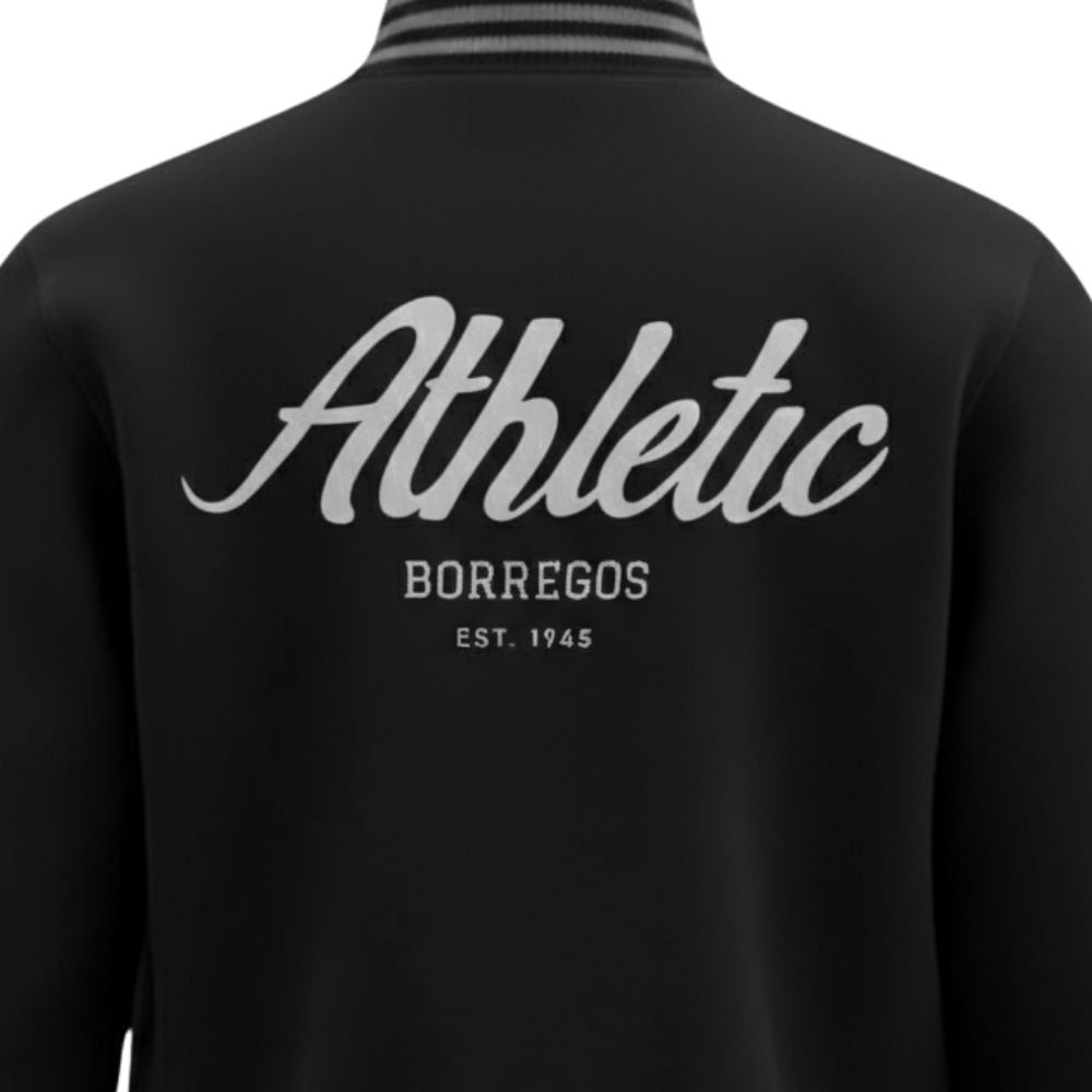 Chamarra Universitaria Varsity BORREGOS Negro, Unisex