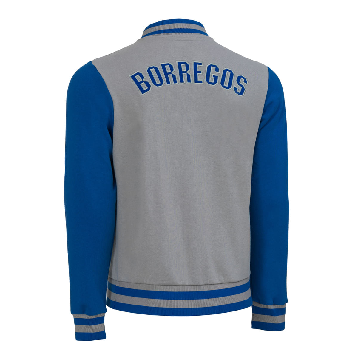 Chamarra Universitaria BORREGOS Azul con Gris, Unisex