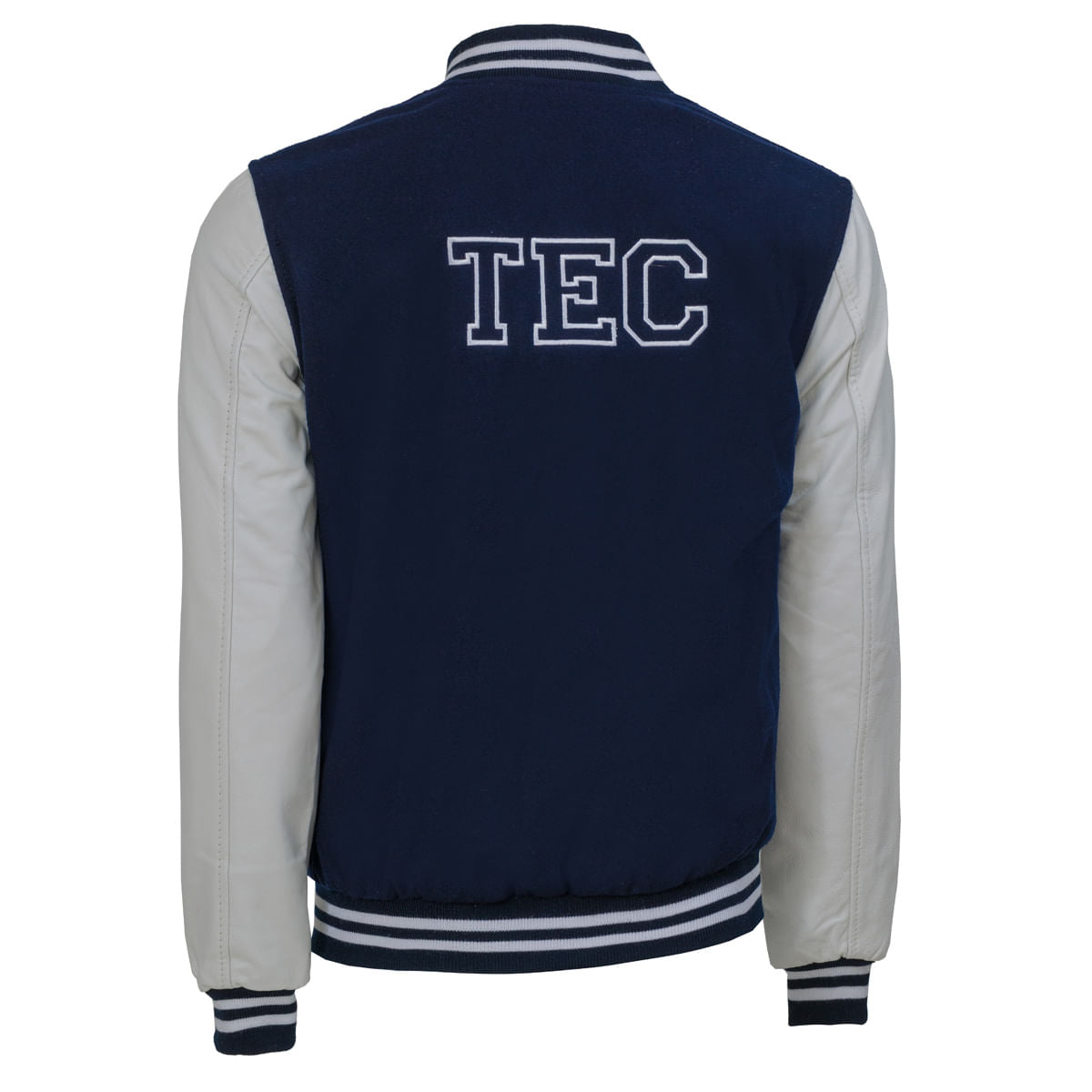 Chamarra Universitaria TEC Premium Azul con Blanco, Unisex
