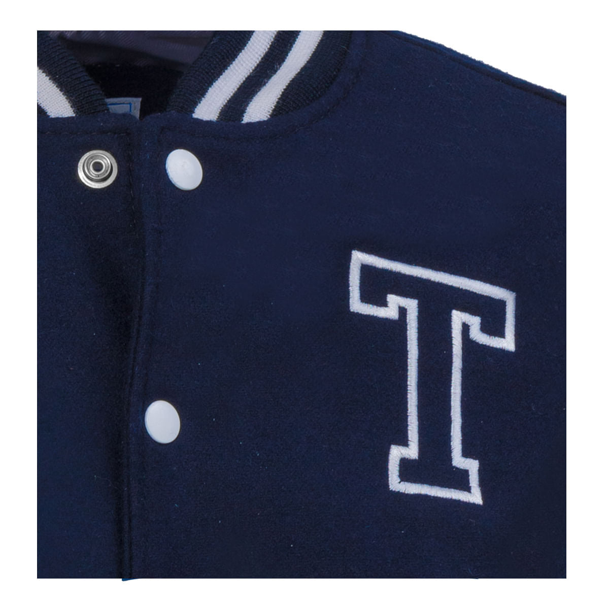 Chamarra Universitaria TEC Premium Azul con Blanco, Unisex