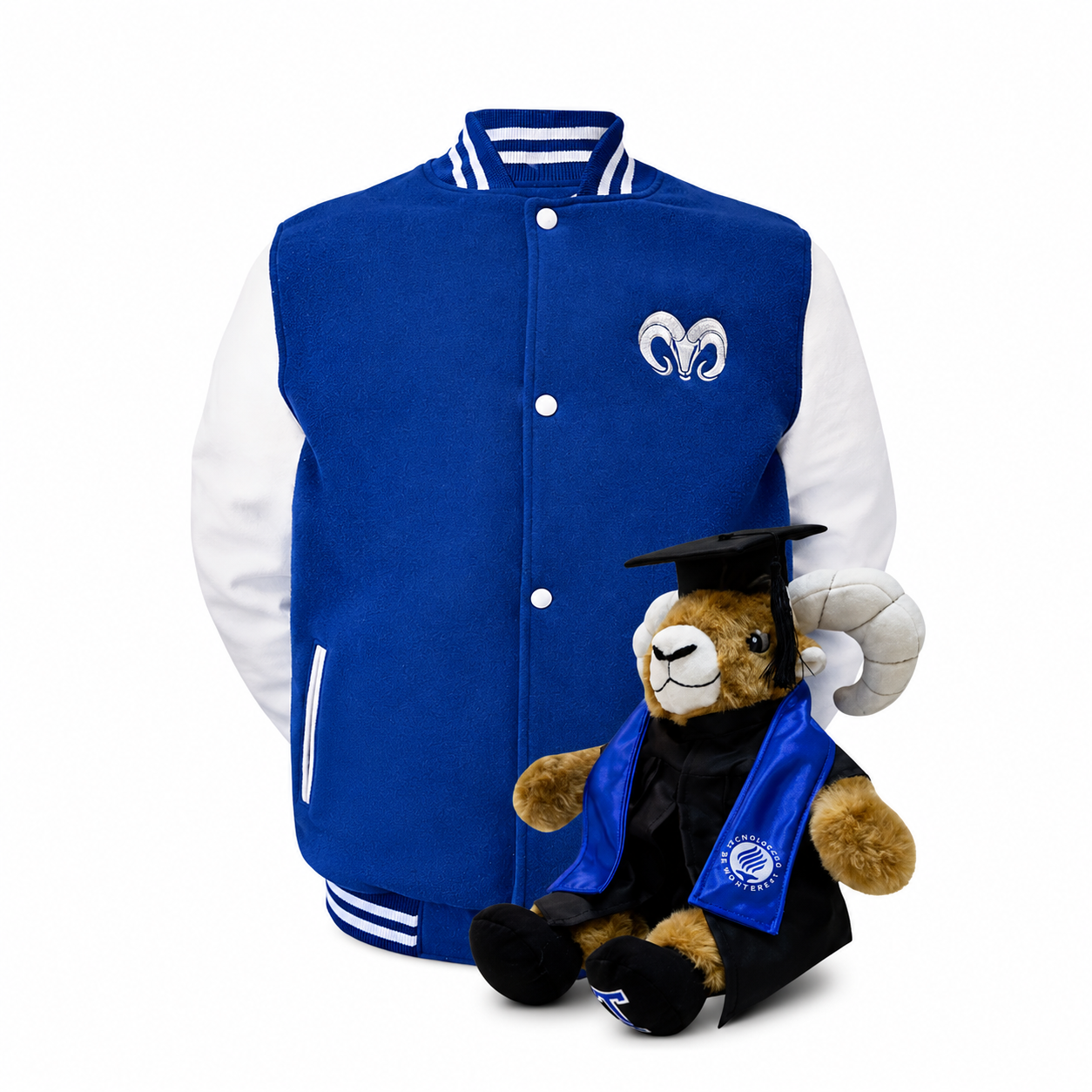 Kit Teus Profesional + Chamarra Universitaria Borregos Premium Azul Rey