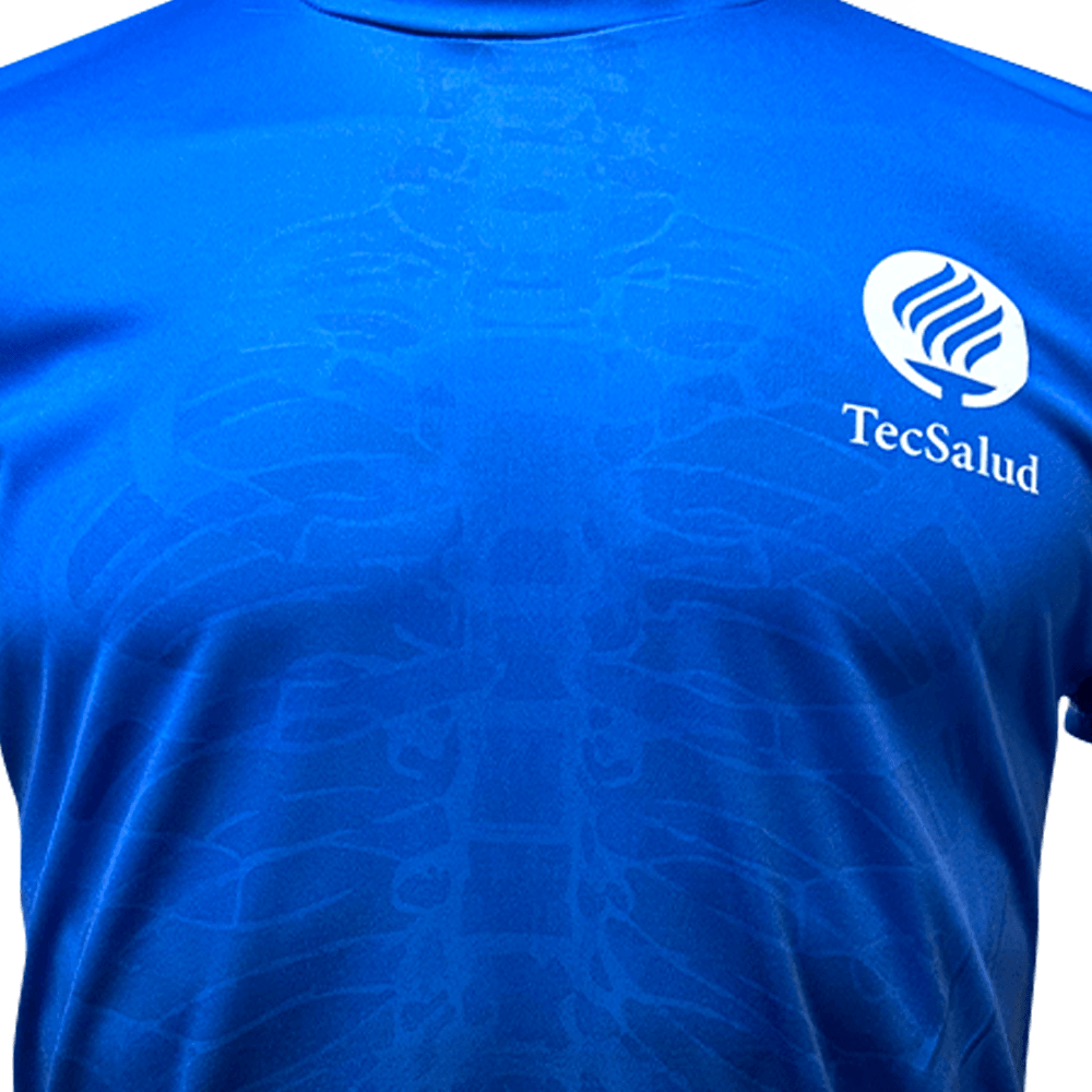 Playera deportiva Tec Salud Hombre azul