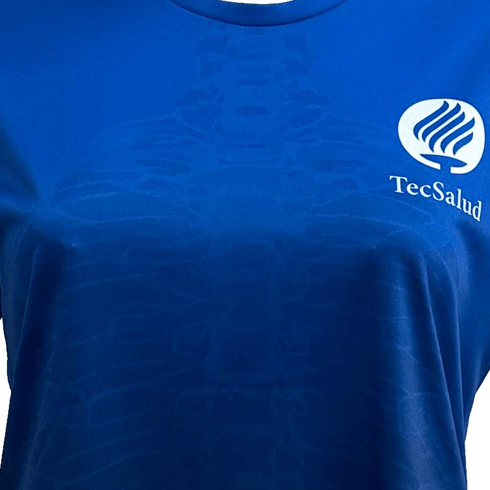Playera deportiva Tec Salud Mujer azul