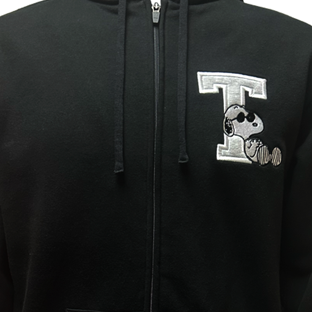 Sudadera Algodón Zipper Peanut Snoopy T Negro, unisex