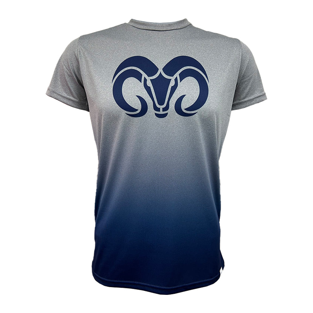 Playera Deportiva BORREGOS Degradada Jaspe Hombre, Azul