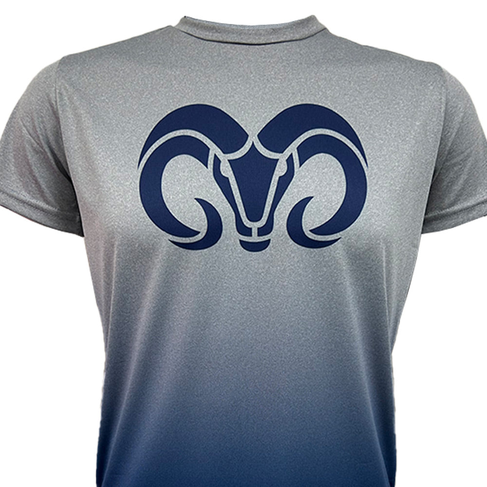 Playera Deportiva BORREGOS Degradada Jaspe Hombre, Azul
