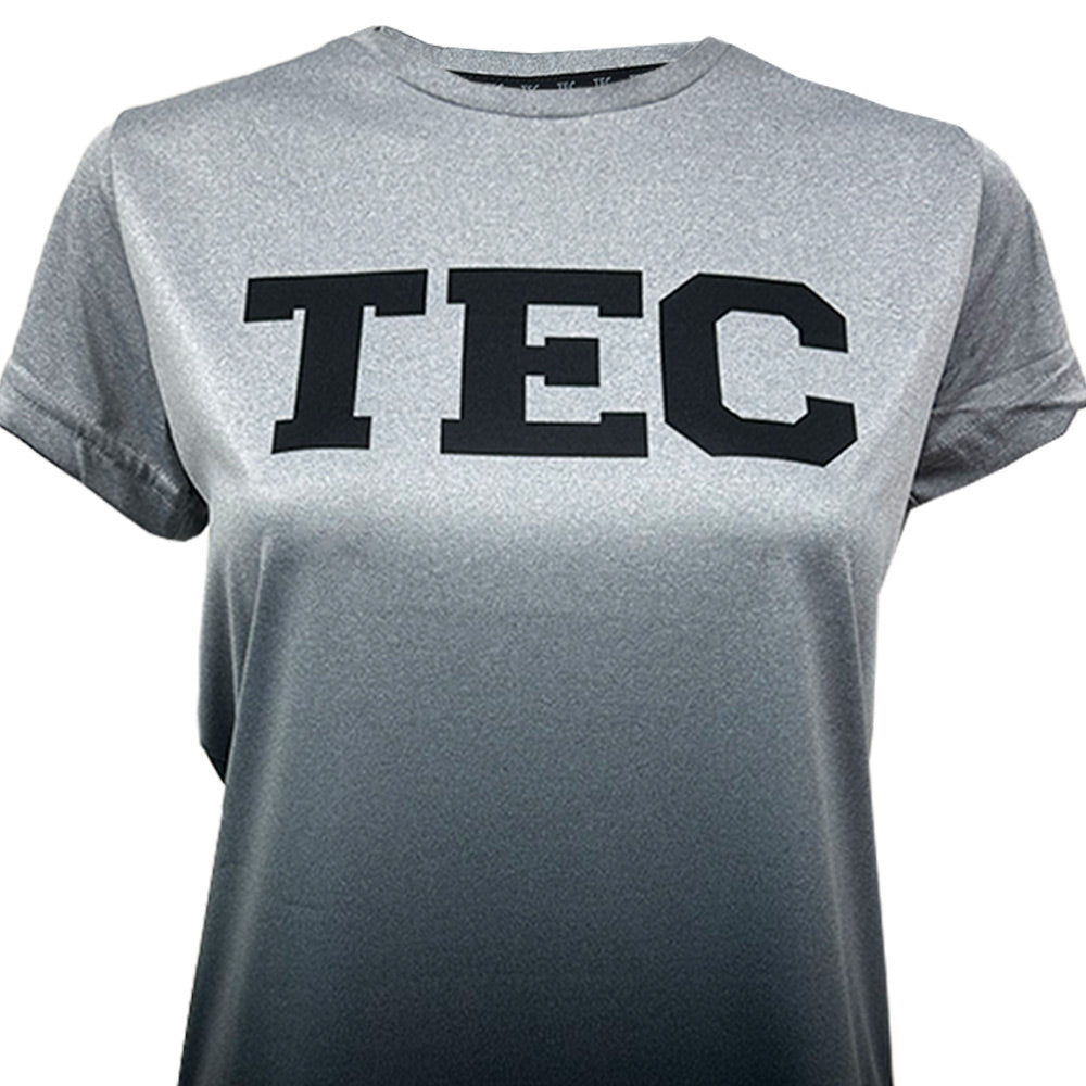 Playera Deportiva TEC Degradada Jaspe Mujer, Negra