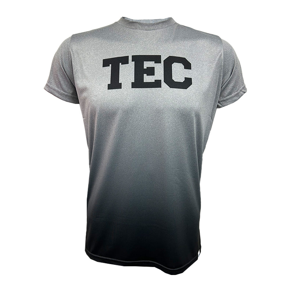 Playera Deportiva TEC Degradada Jaspe Negra, Hombre
