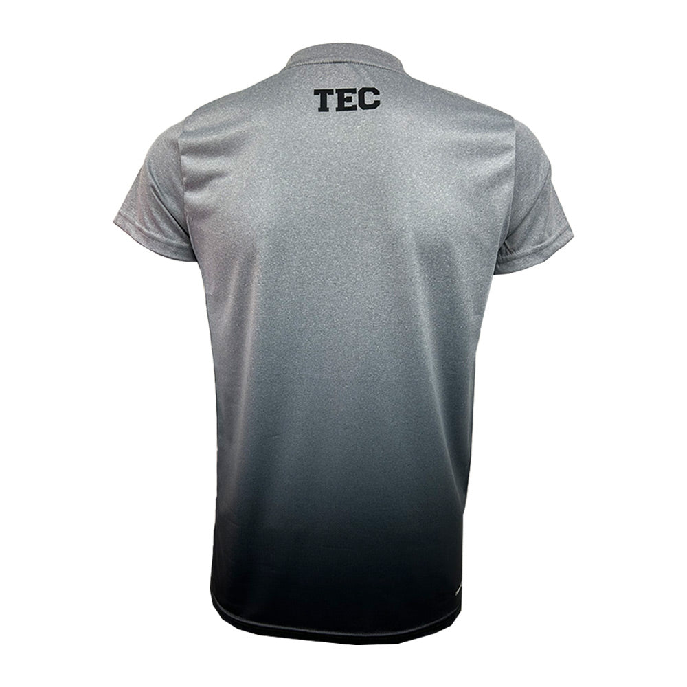 Playera Deportiva TEC Degradada Jaspe Negra, Hombre