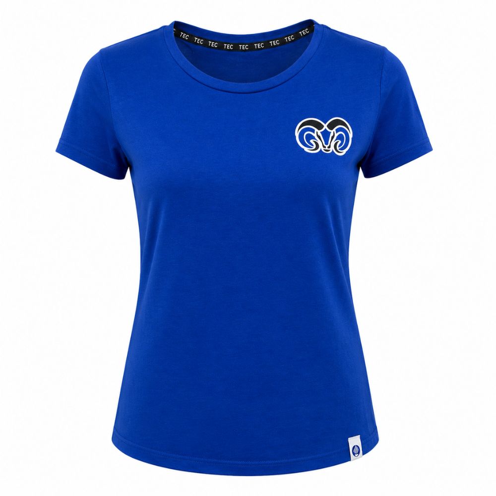 Playera Casual BORREGOS Pecho y Espalda Azul, Mujer