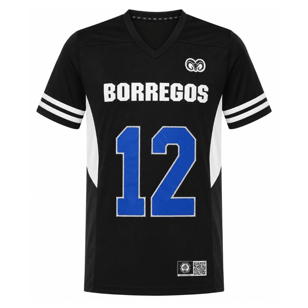 PREVENTA Jersey Oficial Borregos Alterno con Número, Negro con Azul, Unisex