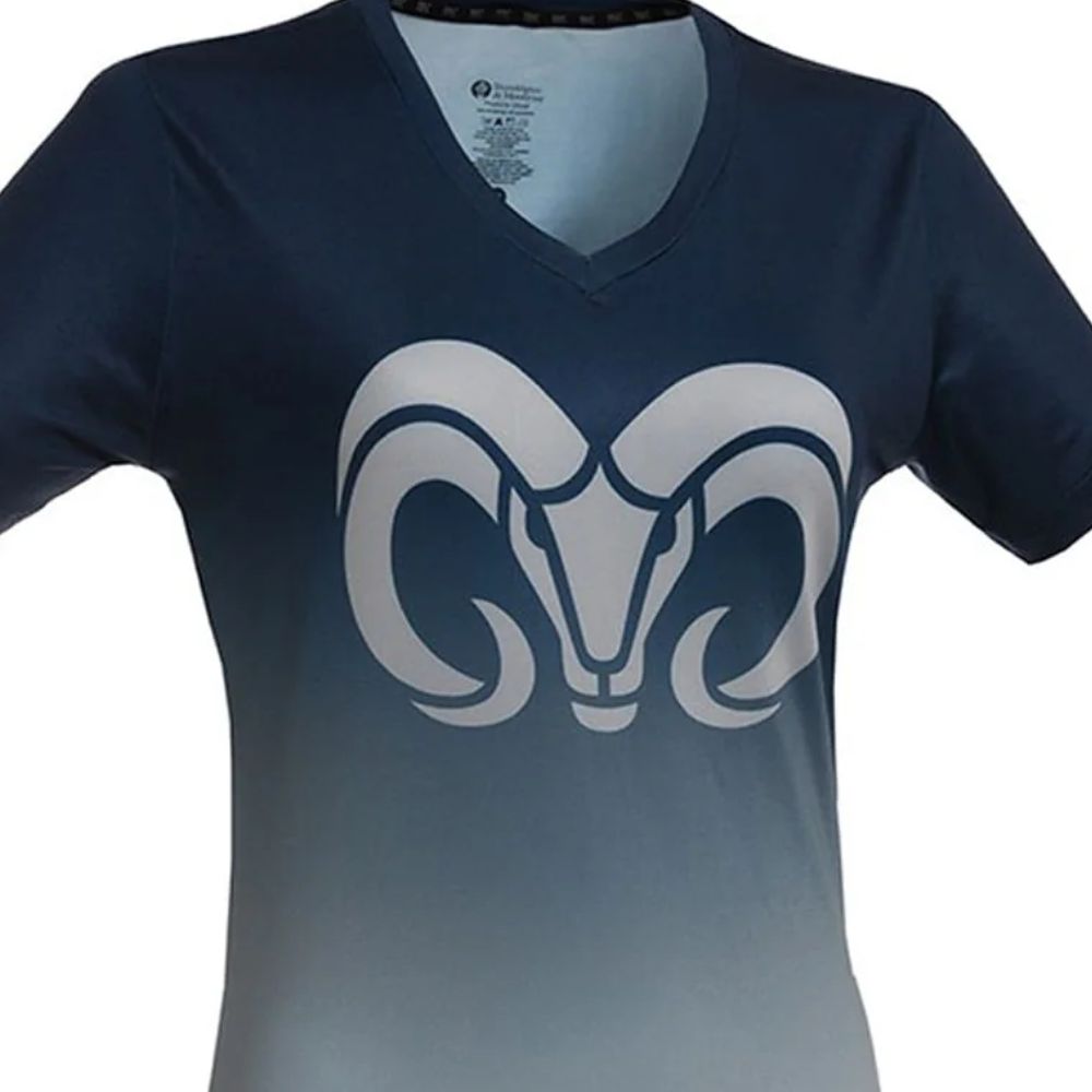 Playera Deportiva Borregos Degradado Azul Marino, Mujer
