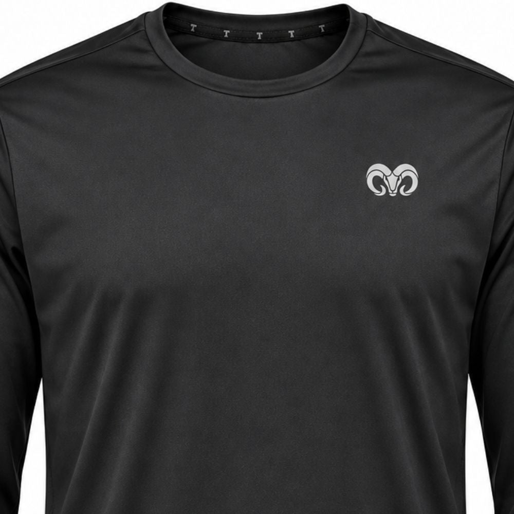 Playera Deportiva Performance Manga Larga BORREGOS Negro, Unisex