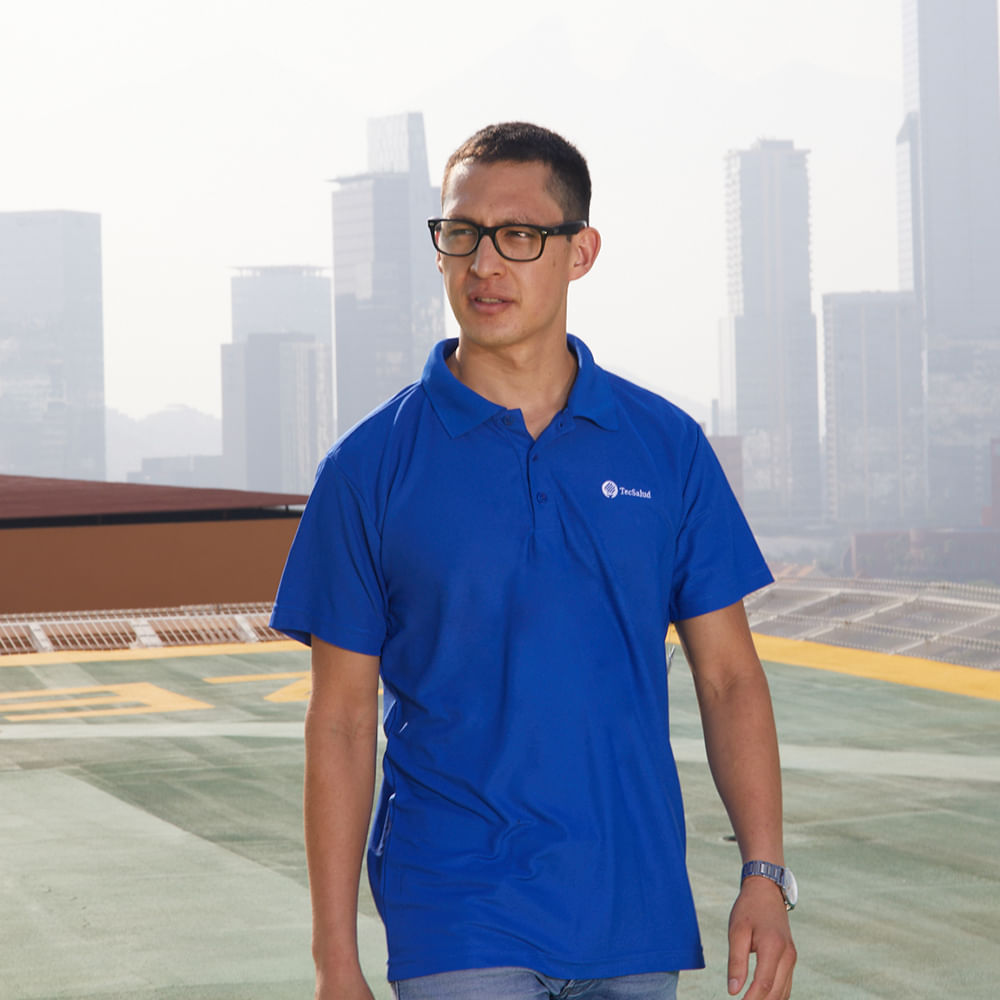 Playera polo TEC Salud Caballero Azul Rey