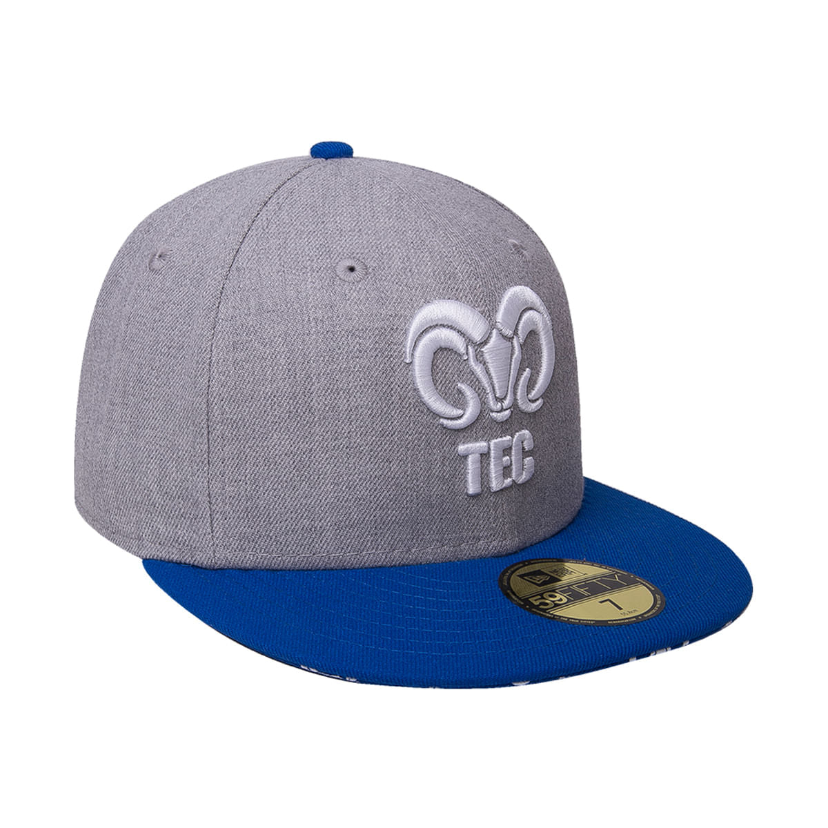 Gorra Logo BORREGOS TEC 59Fifty New Era Gris y Azul