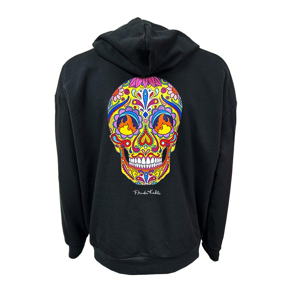 Sudadera Algodón Moda Frida Kahlo Calavera TEC Negro, unisex